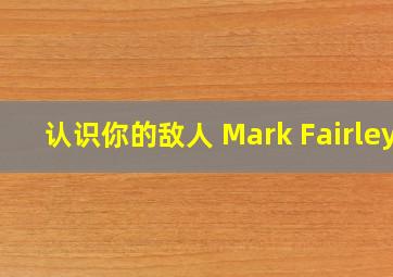 认识你的敌人 Mark Fairley